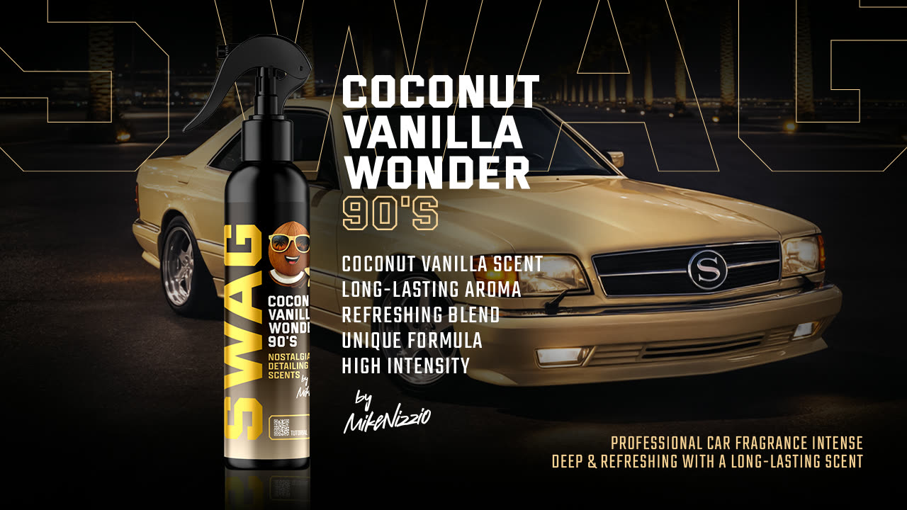 SWAG Coconut Vanilla Wonder 90's car fragrance, a sweet warm scent for car interiors