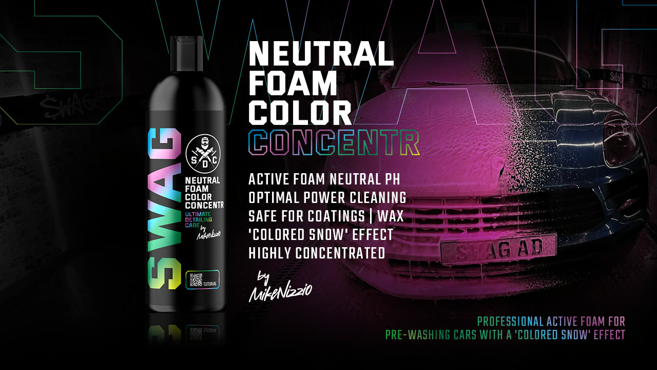 SWAG NEUTRAL FOAM COLOR coloured pH neutral snow foam on car paintwork