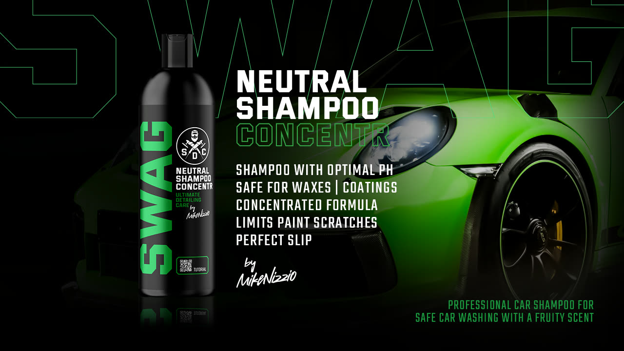 SWAG Neutral Shampoo concentrate, a pH-neutral car shampoo that is safe on wax and ceramic coatings