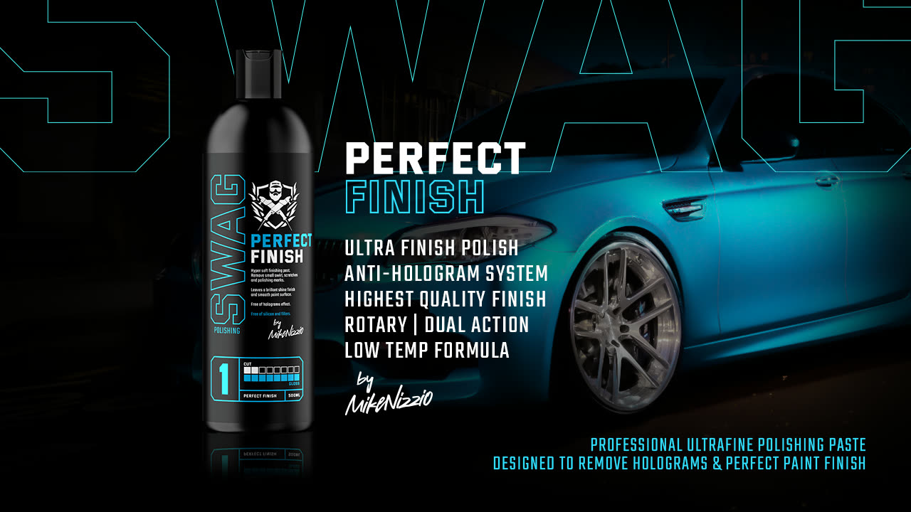 SWAG PERFECT FINISH ultra-fine polishing paste refining dark car paint to a deep gloss