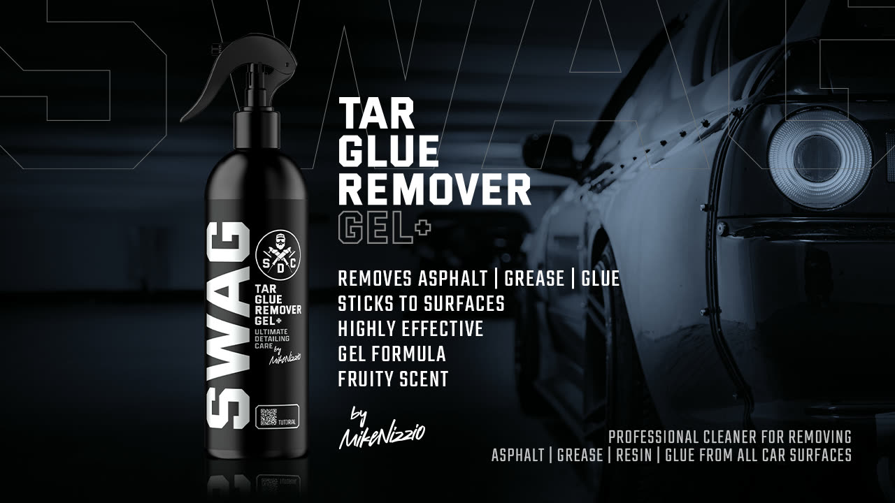 SWAG Tar & Glue Remover used to dissolve tar spots from car paintwork during decontamination