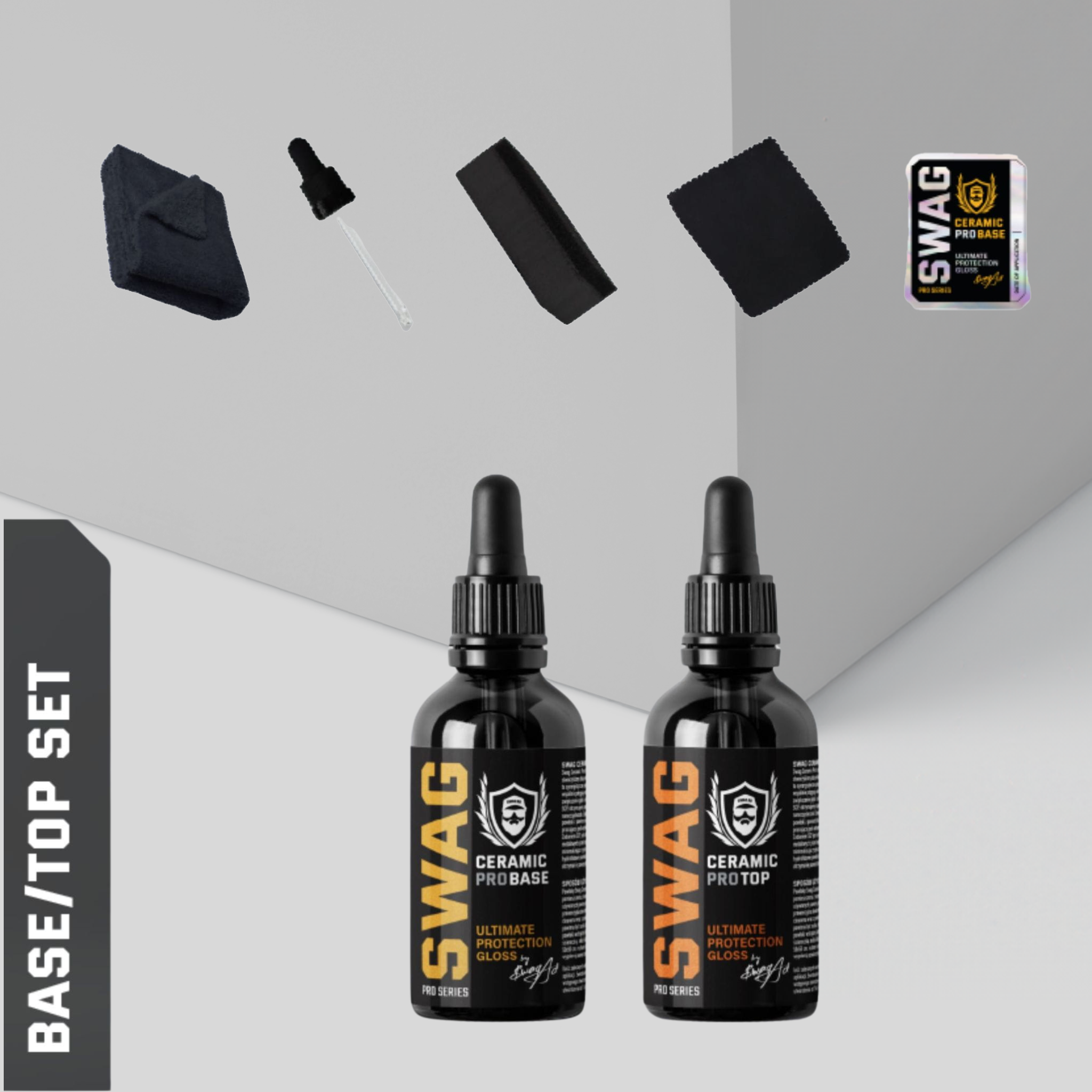 Swag CERAMIC PRO BASE 9H + CERAMIC PRO TOP / 50ml | Ceramic Coating | Hydrophobic | Protection for Years | + accessories