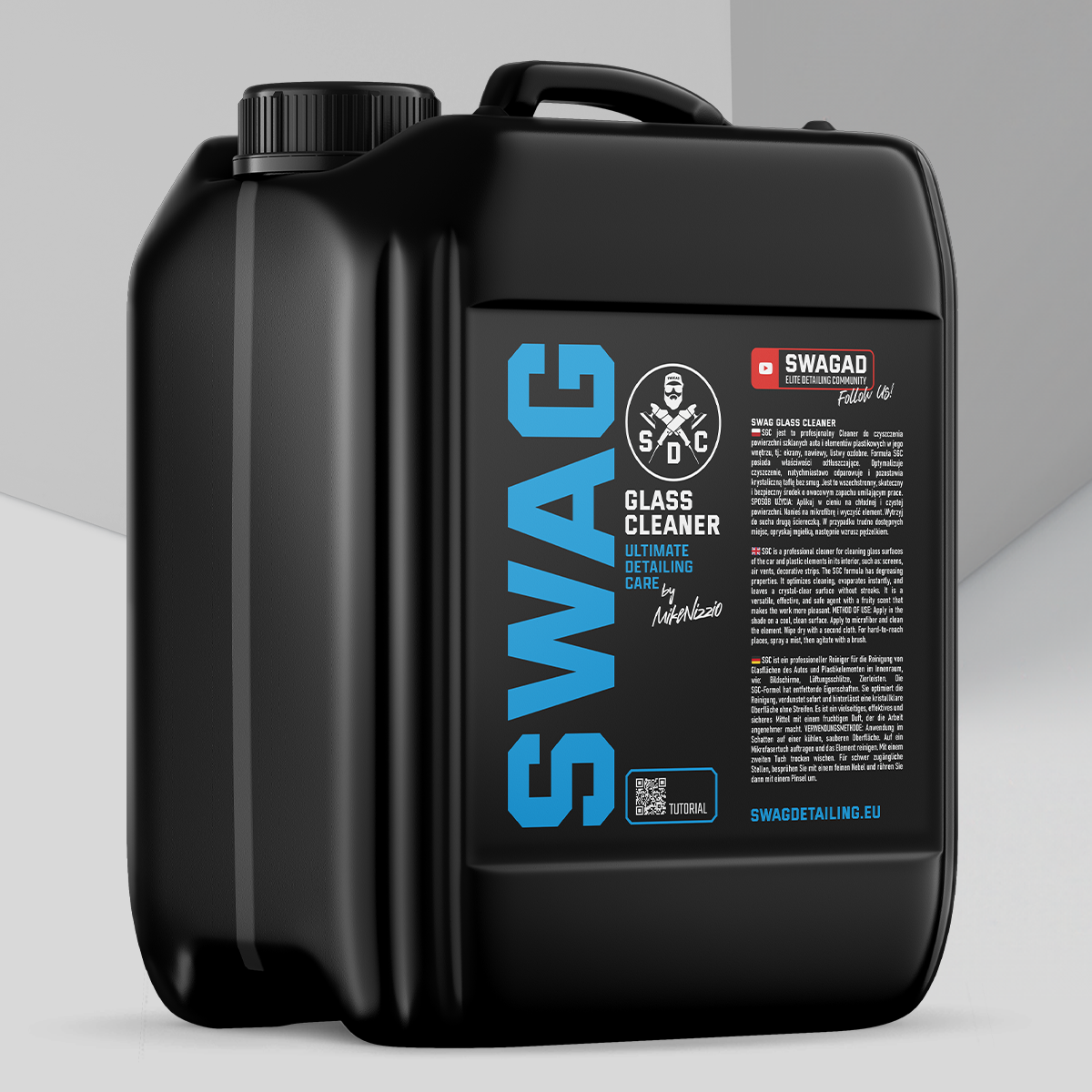 Swag GLASS CLEANER V.3.1 / 5L | Streak-Free Clean Glass | Degreaser | Antistatic