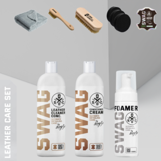 Swag LEATHER CARE SET | LEATHER CONDITIONER CREAM | LEATHER CLEANER CONC. GEL+ 1:20 | + accessories