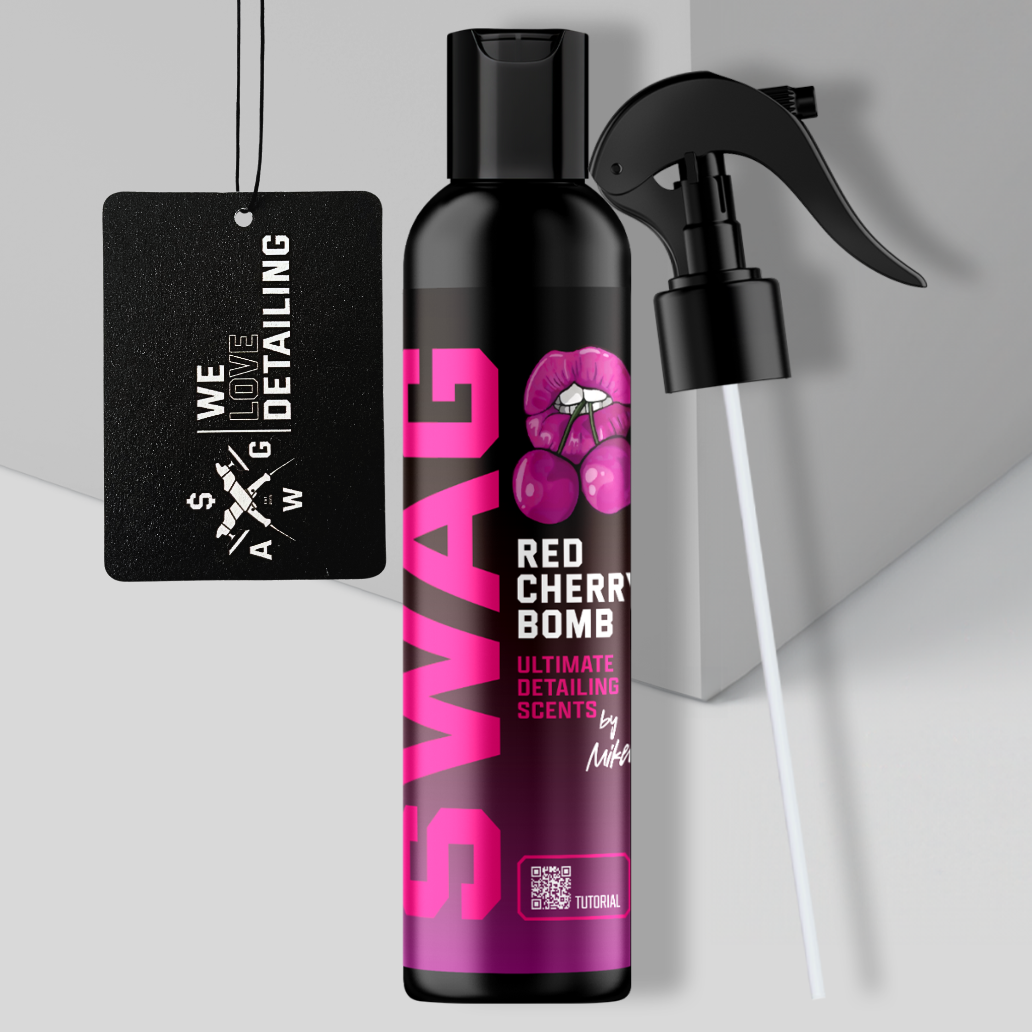 Swag RED CHERRY BOMB V.3 / 150ml | Car Fragrance + Hanging Air Freshener | Long-Lasting Scent | Fruity Aroma