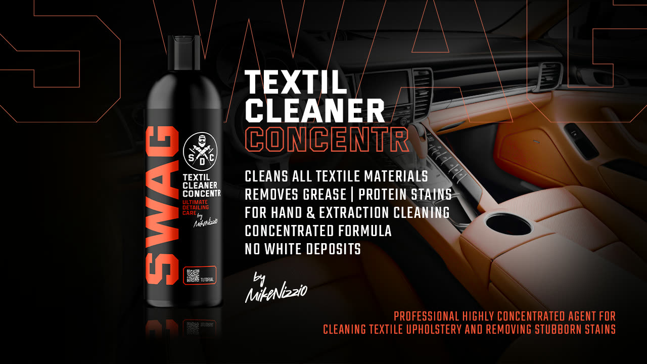 SWAG Textil Cleaner concentrate pre-spray used to shampoo fabric car seats without soaking the foam