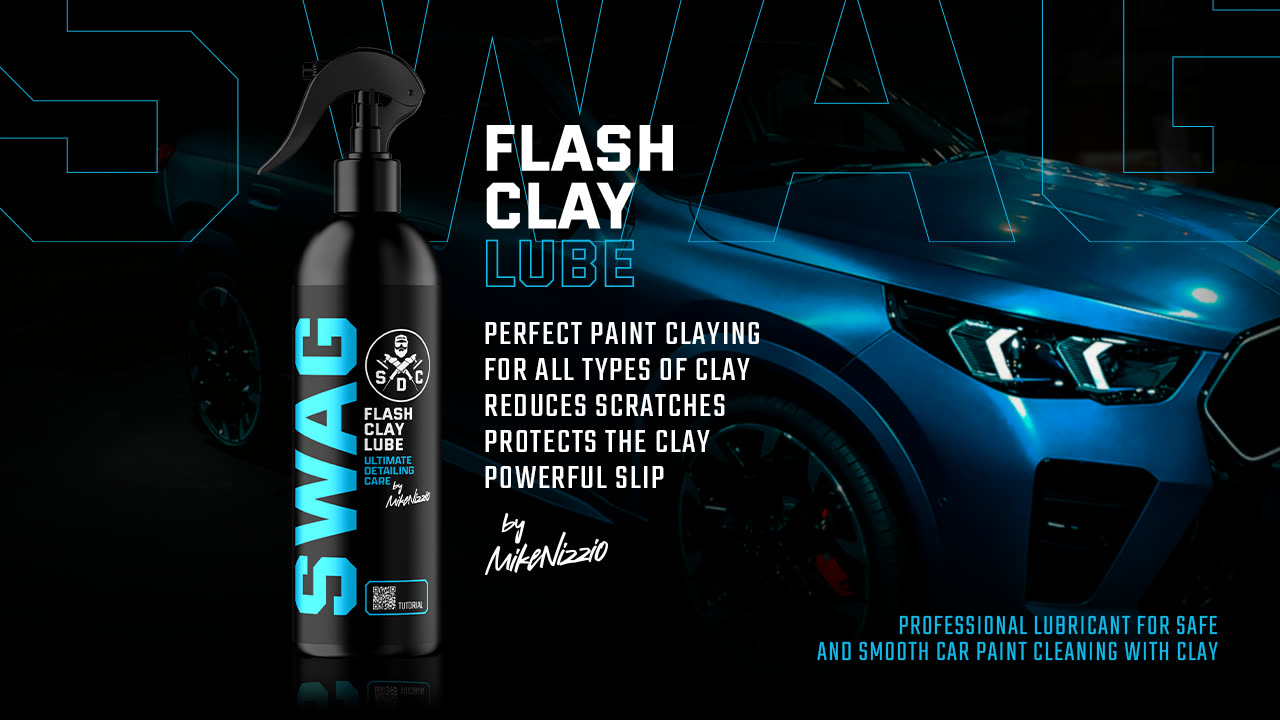SWAG FLASH CLAY LUBE clay bar lubricant sprayed onto paintwork before claying
