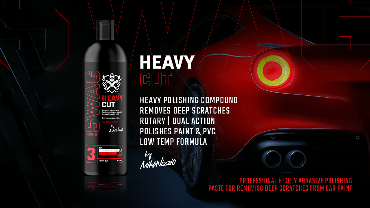 SWAG HEAVY CUT polishing compound used to machine off a failed ceramic coating